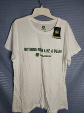 John Deere Mens White T-Shirt Nothing Runs Li...