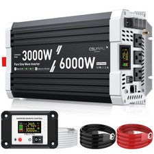 24V Inverter 3000W Pure Sine Wave Inverter Power Inverter, DC 24V to AC 110V,...