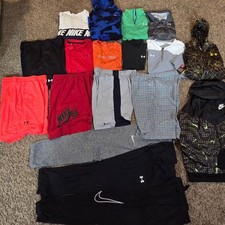 NIKE UNDER ARMOUR Boy's XL Athletic Lot Of 18 Pants Shorts Shirts Spring Jckts