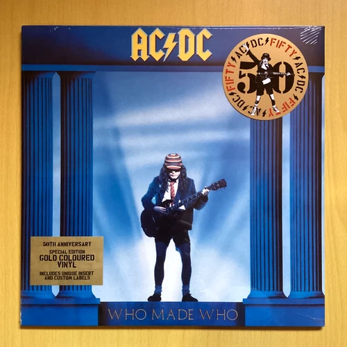 AC/DC Mint Sealed Ltd Ed Gold Vinyl LP Who Made Who 50th Anniversary Hells Bells
