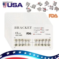 10X Dental Orthodontic Brackets Mini MBT/Roth Slot.022 Hooks 3-4-5 US