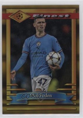 2022 Finest Flashbacks UEFA Club Competitions Gold Refractor /50 Phil Foden 0ae
