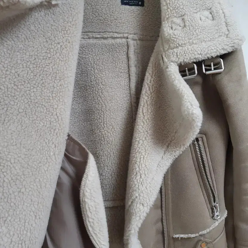 Zara Suede Moto Jacket Women's Faux Leather Coat thumbnail 4