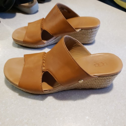 Ugg Eirene sandalo zeppa espadrillas con intersuola avvolgente in juta US donna taglia 8,5 - Foto 4 di 7