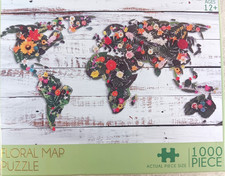 Floral Map 1000 Piece Jigsaw Puzzle 27" X 21.5" RMS International