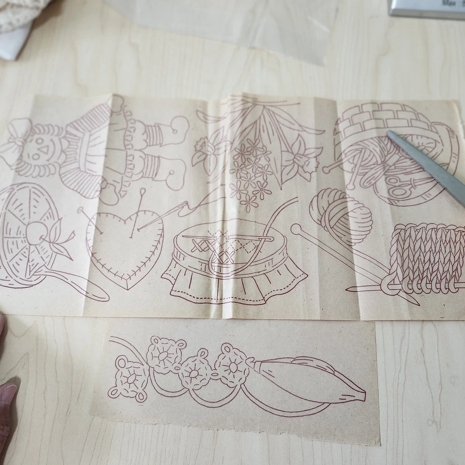 Vintage Workbasket Iron-On Embroidery Transfer Patterns – Set of 9, Unused - Image 4 of 4