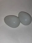Pair of Antique Hand Blown White Glass Darning Eggs 2.5”