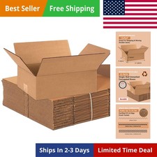 Shipping Boxes Medium 12"L x 9"W x 4"H 25-Pack - Corrugated Cardboard Box for...