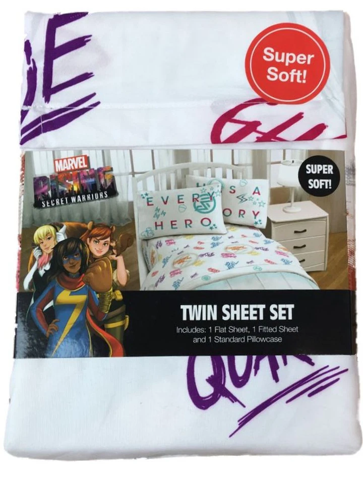 Juego de sábanas dobles de superhéroe de microfibra Marvel Rising Secret Warriors Foto 2 de 2
