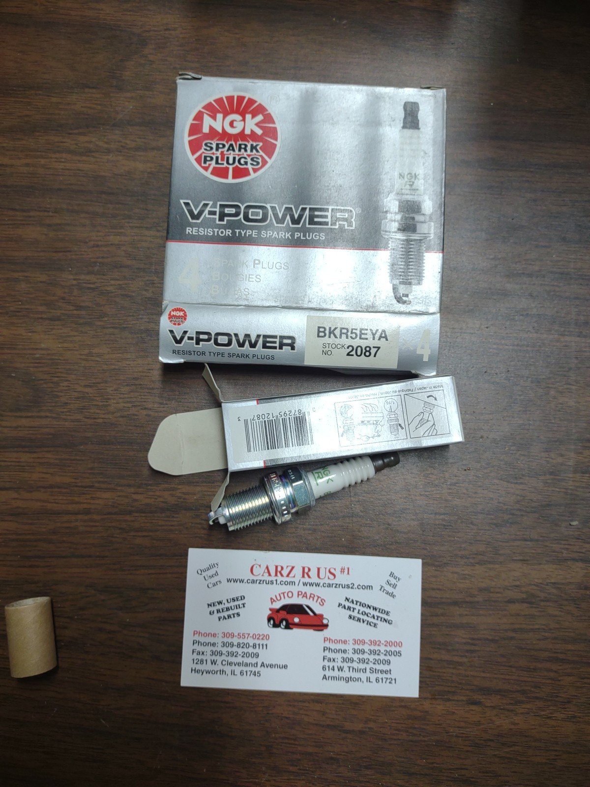 Set of 4 NGK 2087 BKR5EYA V-Power Spark Plugs