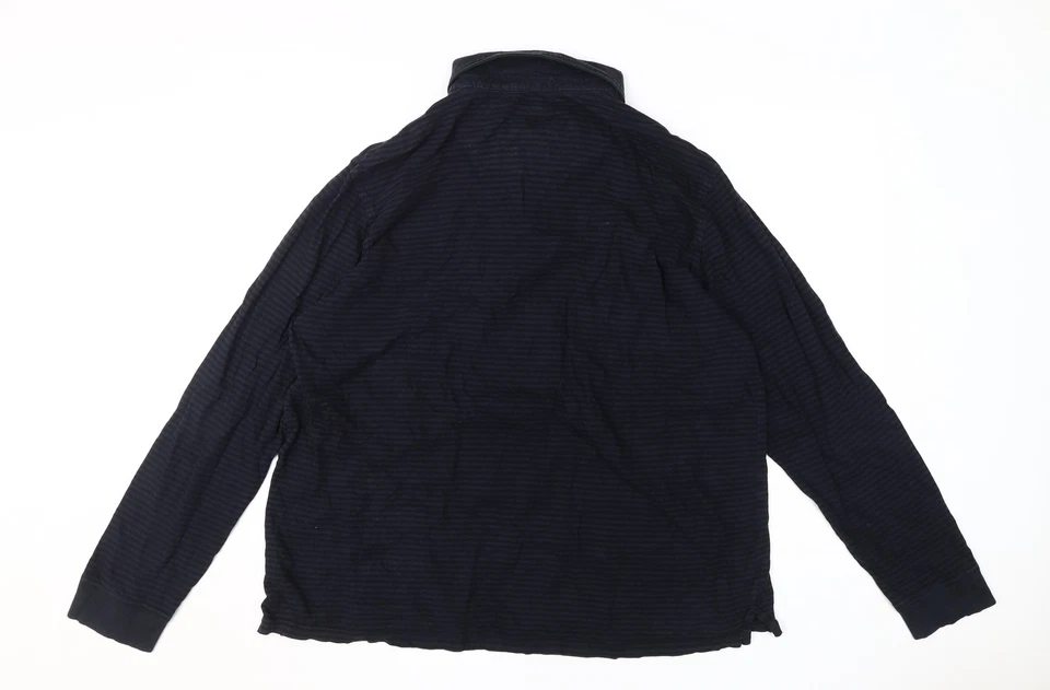 Jasper Conran Men's Black XL Striped Long Sleeve Polo - Image 2 of 4