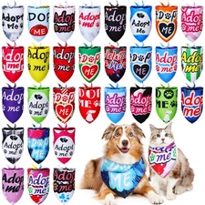 30 PCS Dog Bandanas Bulk Pet Bibs Colorful Triangle Scarf Medium Large Adopt