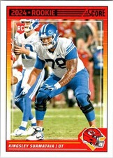2024 Panini Score Rookie RC 331 Kingsley Suamataia Kansas City Chiefs