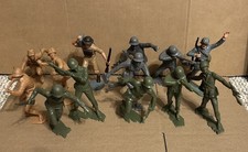 Lot of 13 Vintage Marx WWII Plastic 6 Inch Soldiers German Japan US British