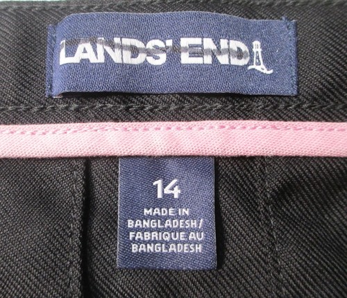 LANDS END Black School Uniform Chino Above Knee Box Pleat Skirt Girls 14 NEW - Picture 7 of 7