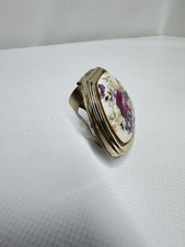 Vintage Floral Lipstick Holder & Folding Mirror Made In Japan