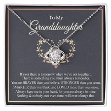 To My Granddaughter Necklace Love Knot Grandkids Birthday Gifts Always Remember