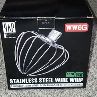 QAP WW6G Stainless Steel Wire Whip for KitchenAid 6QT Mixer 6000 6500 KF26