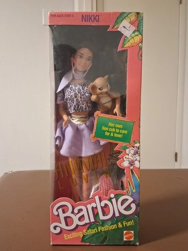 Vintage Nikki Animal Lovin' Barbie #1352 Purple Outfit w/ Lion Cub 1988