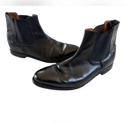 Allen Edmonds Liverpool Chelsea Boots Black Leather Men s 12 EEE( N4408)