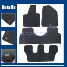Velour Front & 2nd & 3rd Row Floor Mats Carpet Black For 2016-2020 Kia Sorento