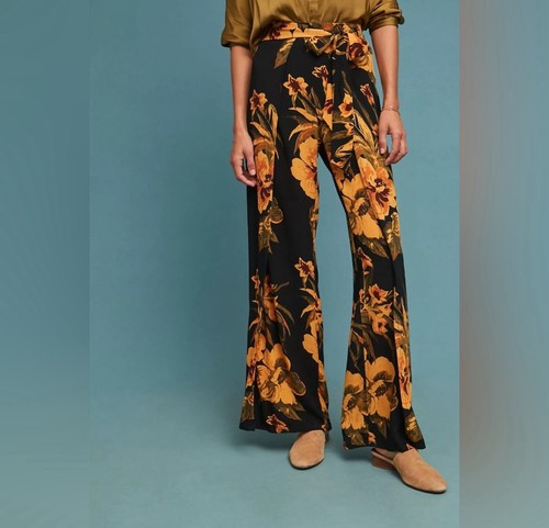 Faithfull The Brand 'Tiki Tiki' Pavillion Wide-Leg Pants Boho Floral Size 6