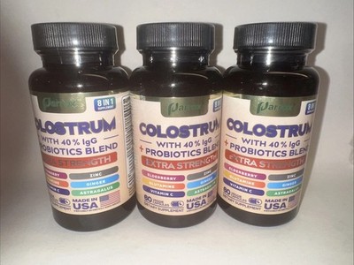 3x Parrox Colostrum Supplement Capsules, Grass Fed Cow Colostrum with 40% IgG,