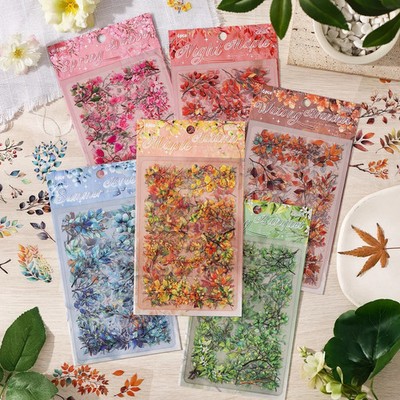 Blattzweige Pflanzen Aufkleber Scrapbooking Collage Deko Journal