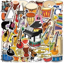 Musical Instrument Stickers - 50 Pcs Music Orchestral Instruments 
