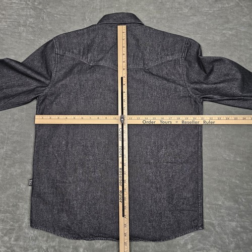Howler Brothers Dust Up Denim Shirt Mens Medium Western Pearl Snap Long Sleeve - Picture 6 of 9