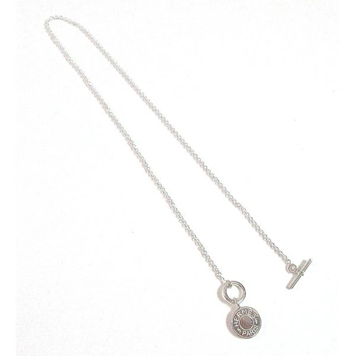 HERMÈS Collana HERMES amuleti ex libris serie ciondolo scatola argento accessorio inutilizzato