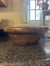 Beautiful Vintage Large Hand turned Wood Bowl Rustic Farmhouse