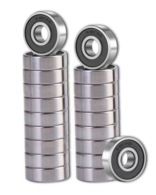 SHKI 20 Pcs 608 2RS Ball Bearings   Bearing Steel and Double -(8mm x 22mm x 7mm)