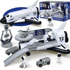ZAKVENFUN Airplane Space Rocket Shuttle 11.8 x 4.72 x 6.3 inches, White