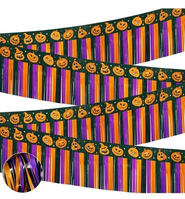 Halloween Parade Floats Foil Fringe 2 Pack Decor Tinsel Streamers Banner