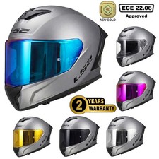 LS2 FF820 RAPID III MATT TITANIUM FULL FACE MOTORCYCLE CRASH HELMET TINTED VISOR