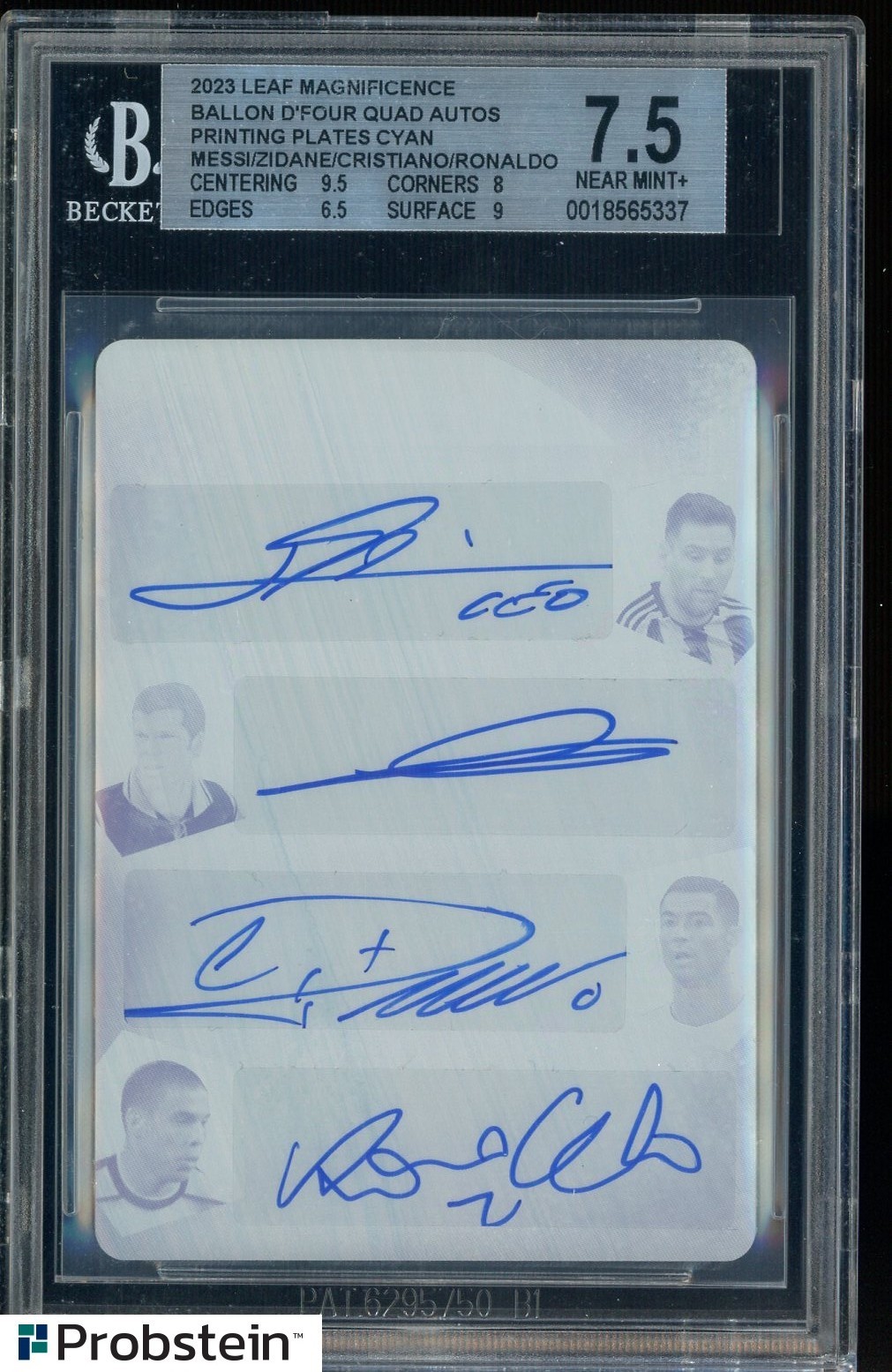 2023 Leaf Magnificence L. Messi C. Ronaldo Zidane Ronaldo Quad AUTO 1/1 BGS 7.5