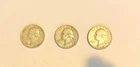 Lot of (3) 1964 -90% Silver Washington Quarters Circulated Ungraded