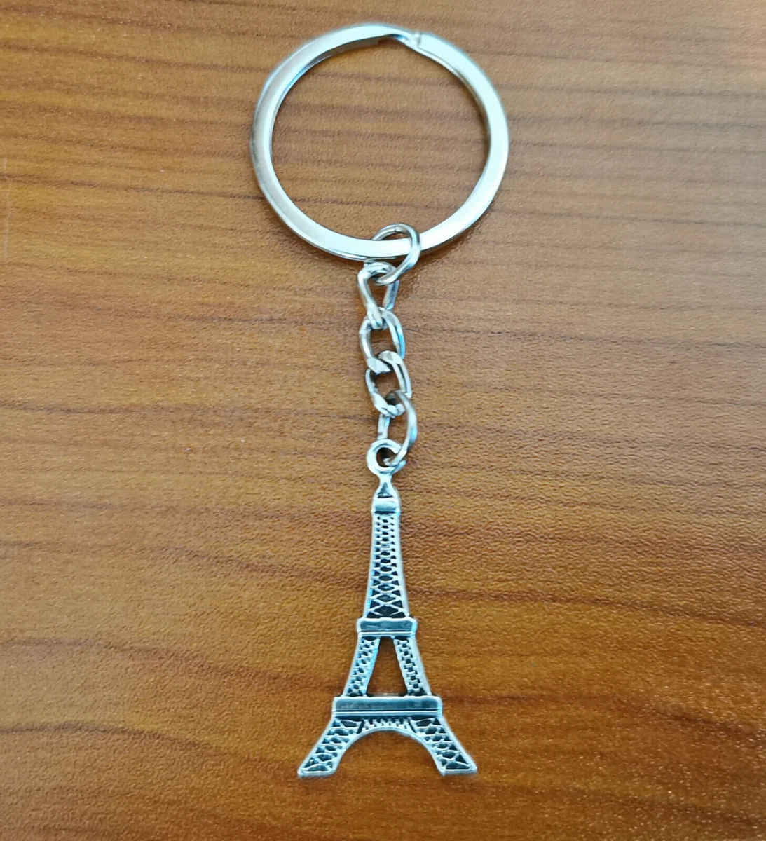 Portachiavi Parigi Torre Eiffel Con Bandiera Blu | Metallo 6 Cm | Uomo/Donna