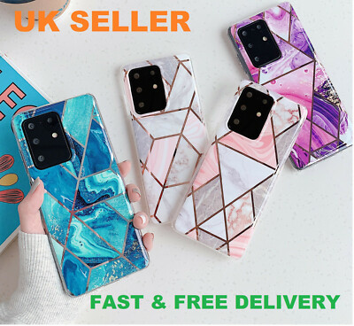 Luxus Hülle für Samsung S10 S20 Plus Ultra Marmor Stoßfest Silikon Handyhülle