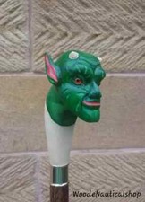 joker Wooden walking stick hand carved Beautiful Handmade wooden walking cane