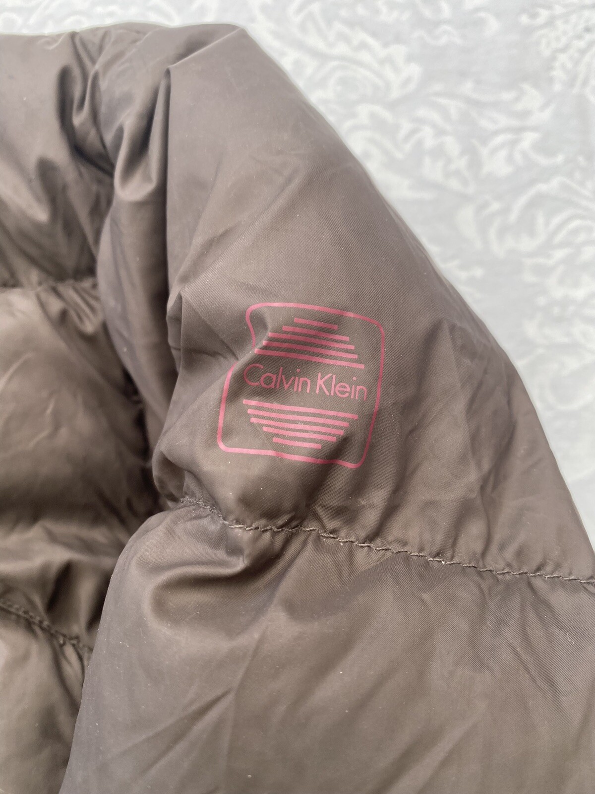 calvin klein brown packable down jacket medium - image 5