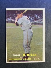 1957 Topps Baseball Eddie O'Brien Pittsburgh Pirates Card #259 (c)
