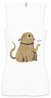 Give Paw Damen Tank Top Gesicht Toon Comic Dogs Dawg Fun Love Addicted Addiction