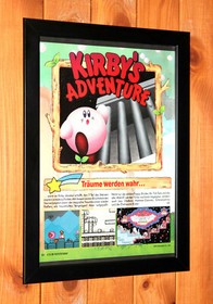 1993 Kirby's Adventure NES Vintage Mini Foglio Pubblicitario Incorniciato Poster Ad Page Framed