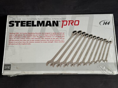 STEELMAN PRO 78981 11-Piece Standard 144-Position Ratcheting Wrench Set