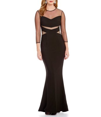 js collection mermaid dress Js Collections Rosette Detail Mermaid Gown - Blue Quartz