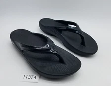 Oofos Oolala Luxe Women's Size 9 Recovery Flip Flop Thong Sandals Black