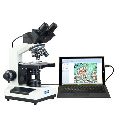 OMAX 40X-2000X Binocular Compound Lab Microscope w Built-in 3.0MP DIGITAL CAMERA