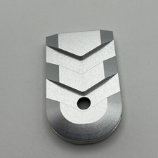 Magazine Base Plate Pad For Glock 43x 48 Aluminum Silver Magazine Base Plate Pad For Glock 43x 48 Aluminum Silver